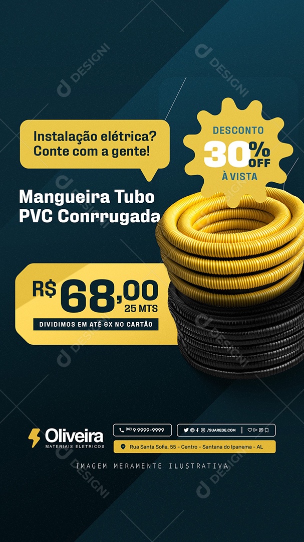 Story Loja De Materiais Elétricos Mangueira Tubo Social Media PSD Editável