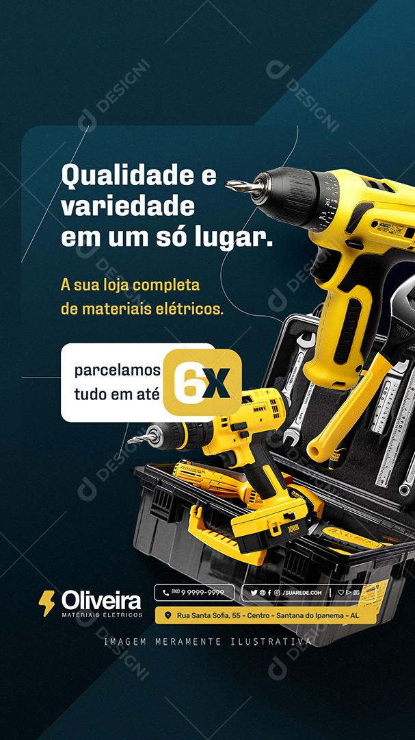 Story Loja De Materiais Elétricos Qualidade e Variedade Social Media PSD Editável