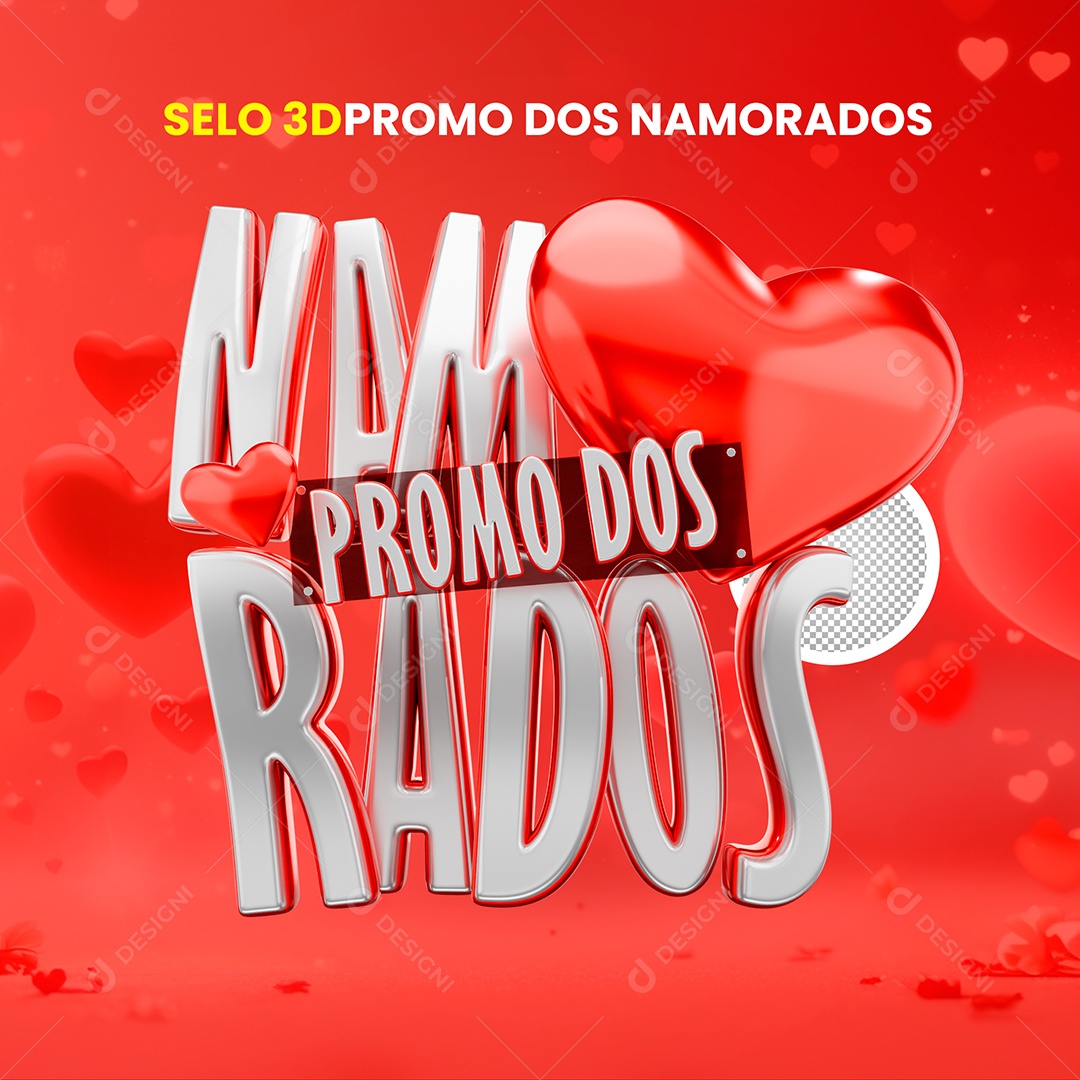 Selo 3D Promo Dos Namorados Para Composição PSD