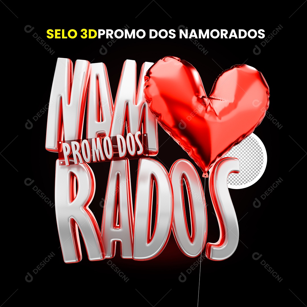 Selo 3D Promo Dos Namorados Para Composição PSD