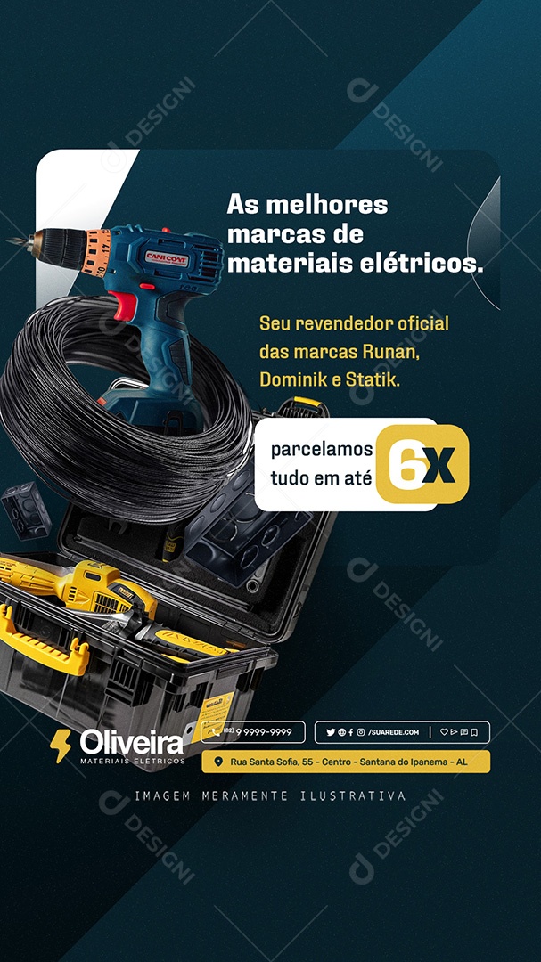 Story As Melhores Marcas de Materiais Elétricos Social Media PSD Editável