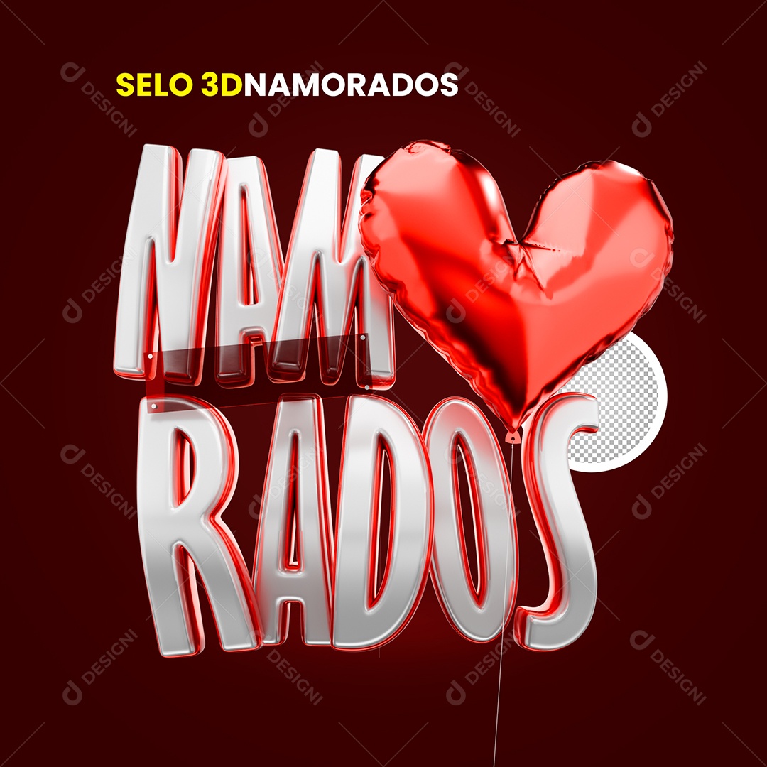 Selo 3D Promo Dos Namorados Para Composição PSD