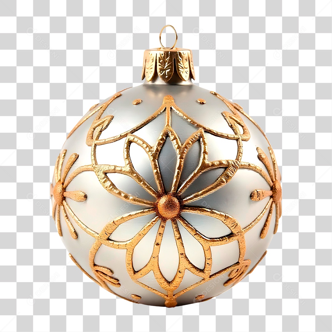 Bola de Natal Branca PNG Transparente