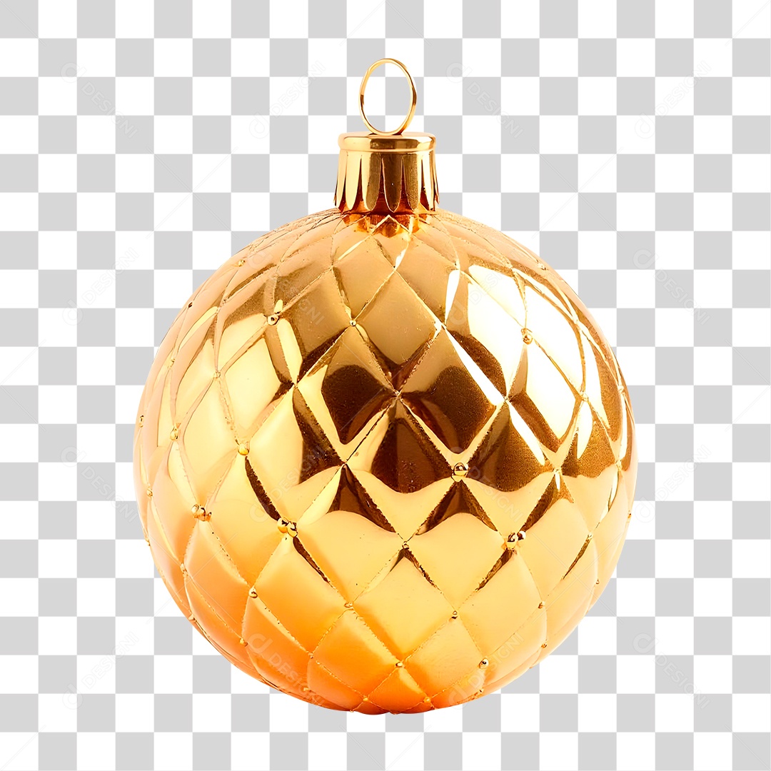 Bola de Natal Dourada PNG Transparente