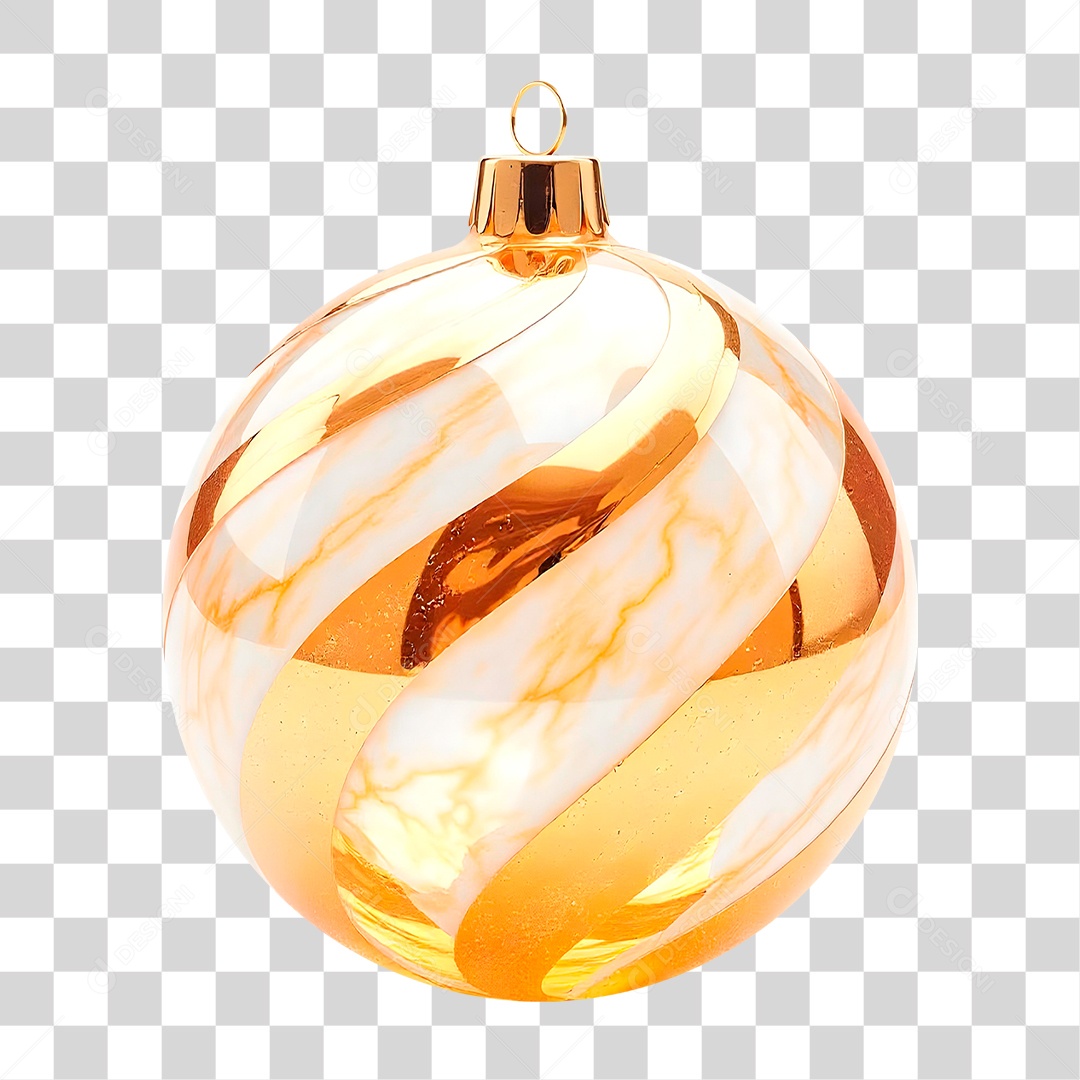 Bola de Natal Dourada PNG Transparente