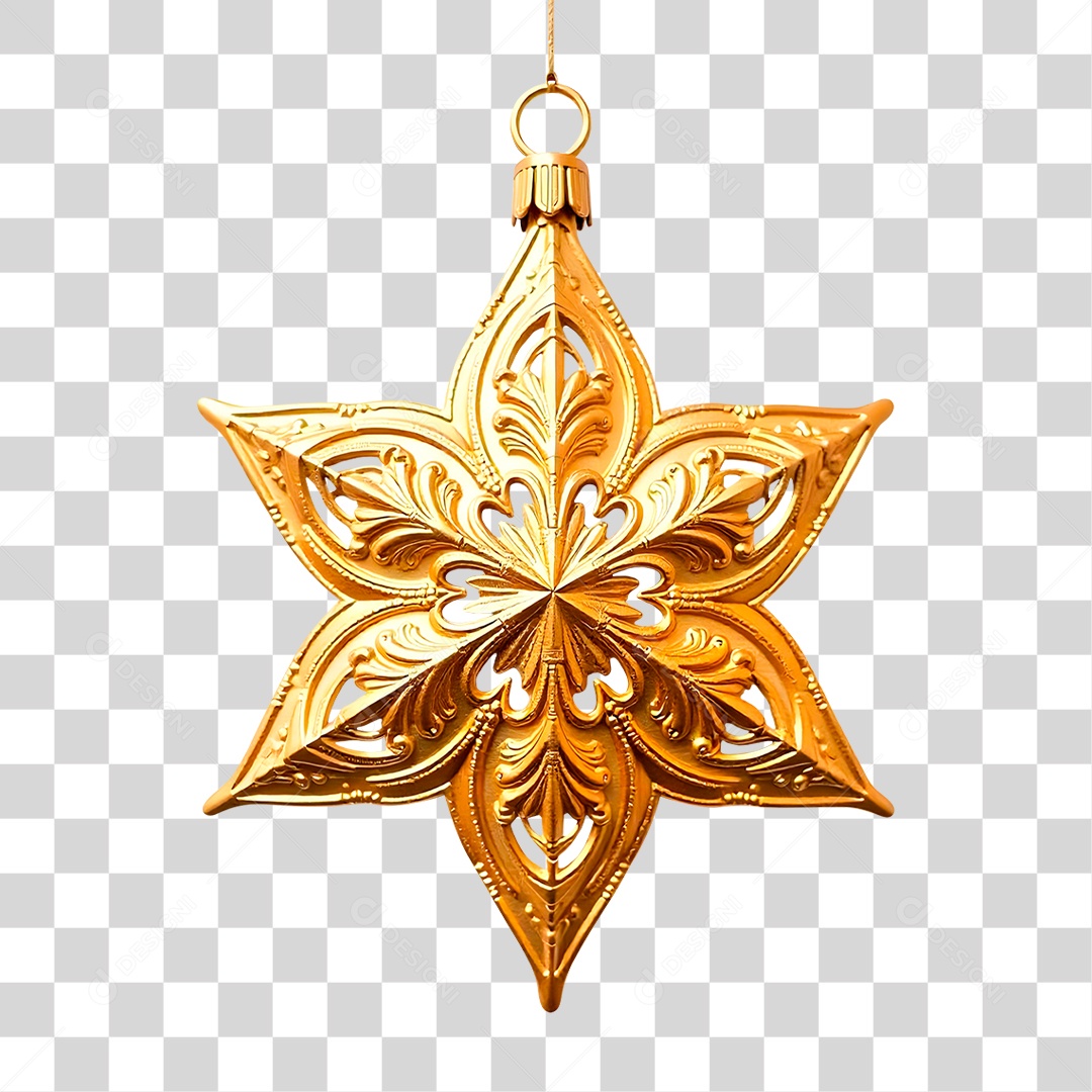 Estrela Dourada PNG Transparente