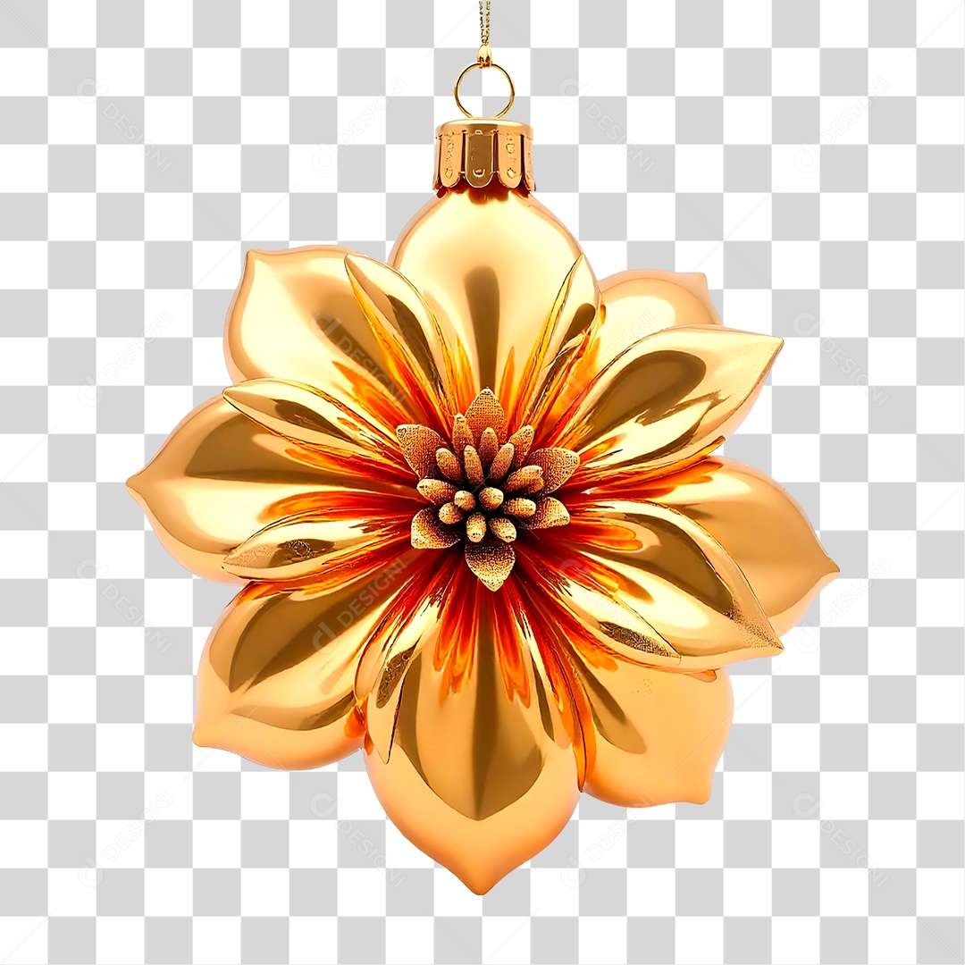 Flor Dourada PNG Transparente