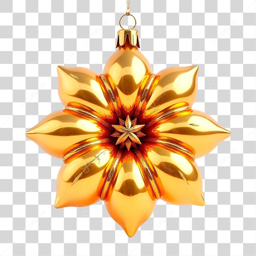 Flor Dourada PNG Transparente