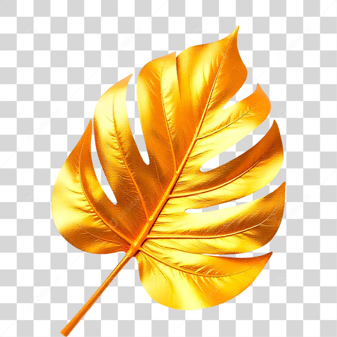 Folha Dourada PNG Transparente