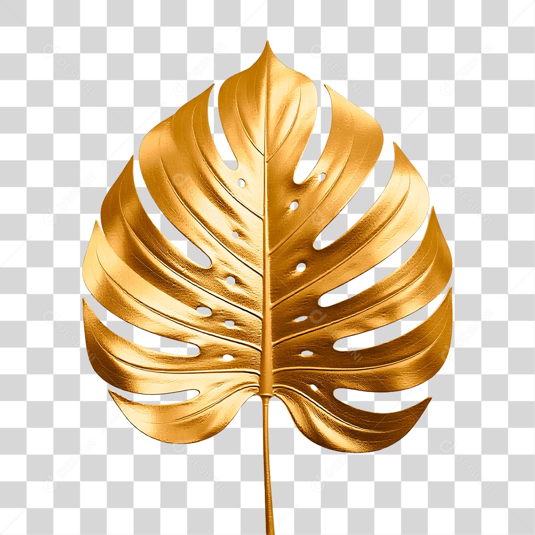Folha Dourada PNG Transparente