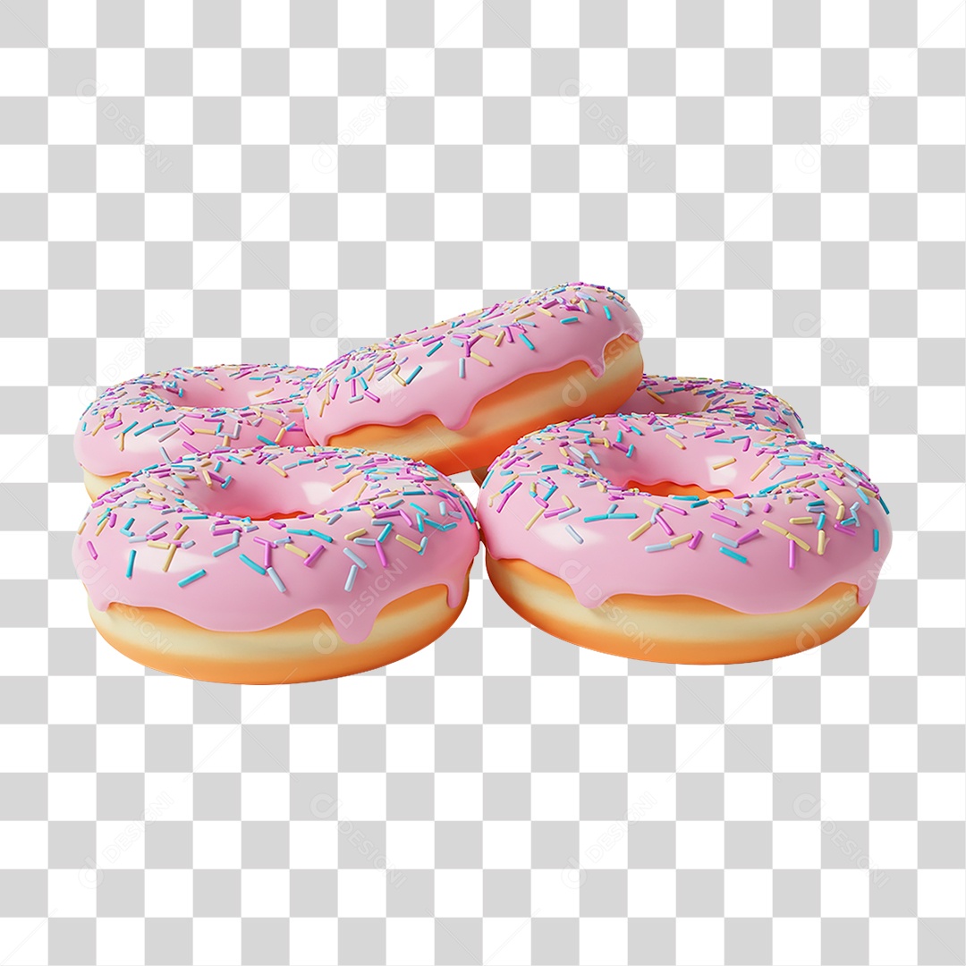 Donut de Morango PNT Transparente