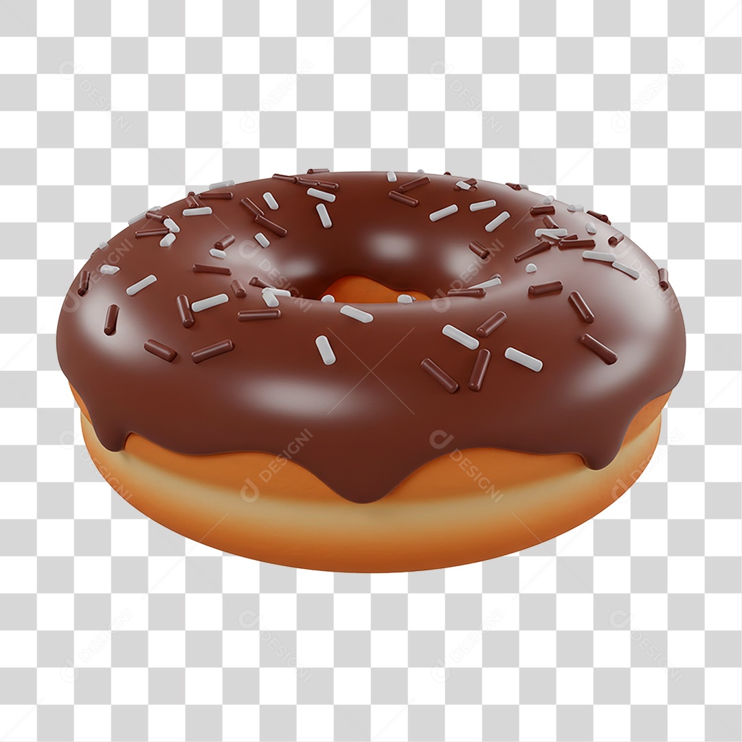 Donut de Chocolate PNG Transparente