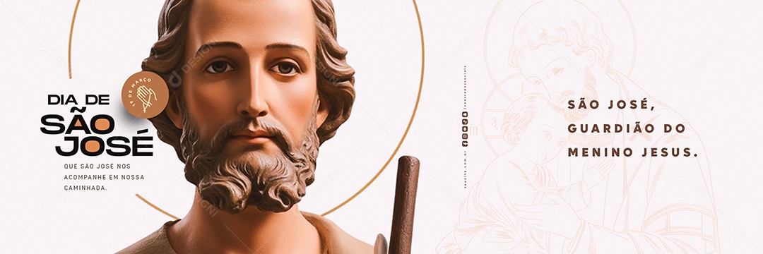 Carrossel Dia de São José 19 de Março Guardião do Menino Jesus Social Media PSD Editável