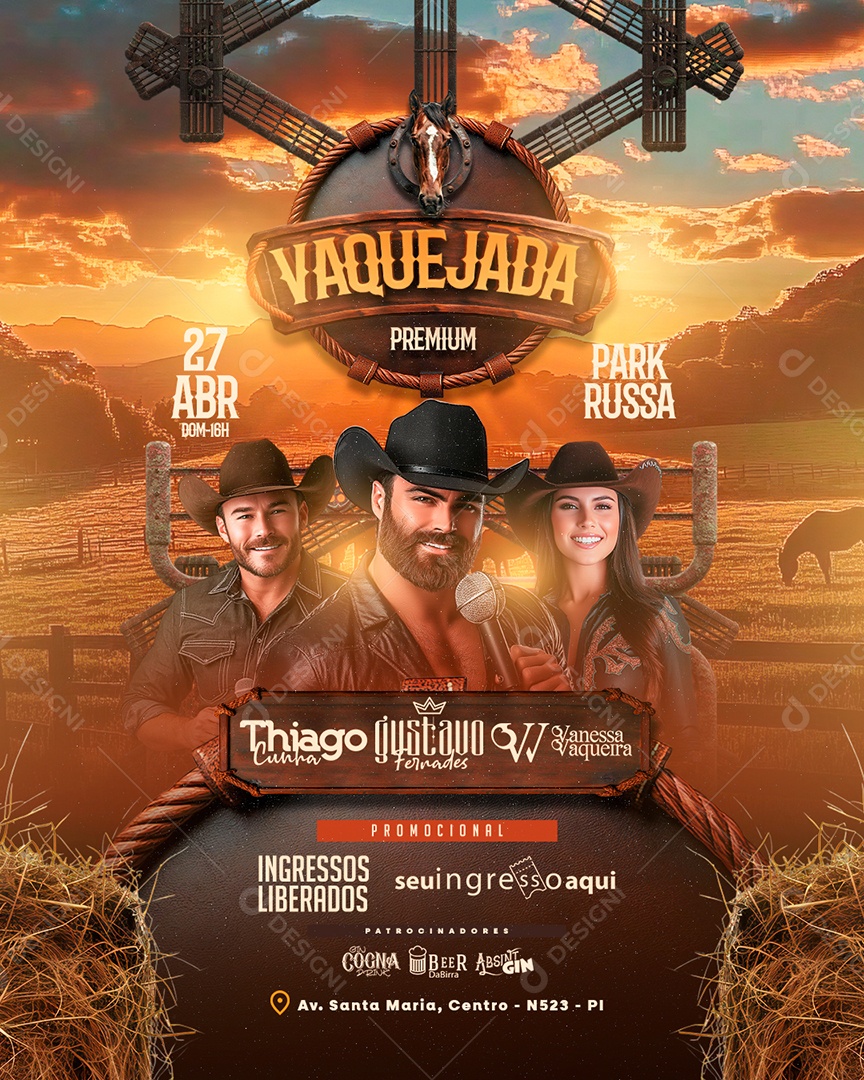 Flyer Vaquejada Premium Park Russa Social Media PSD Editável