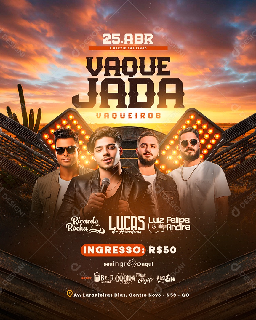 Flyer Vaquejada Vaqueiros Social Media PSD Editável