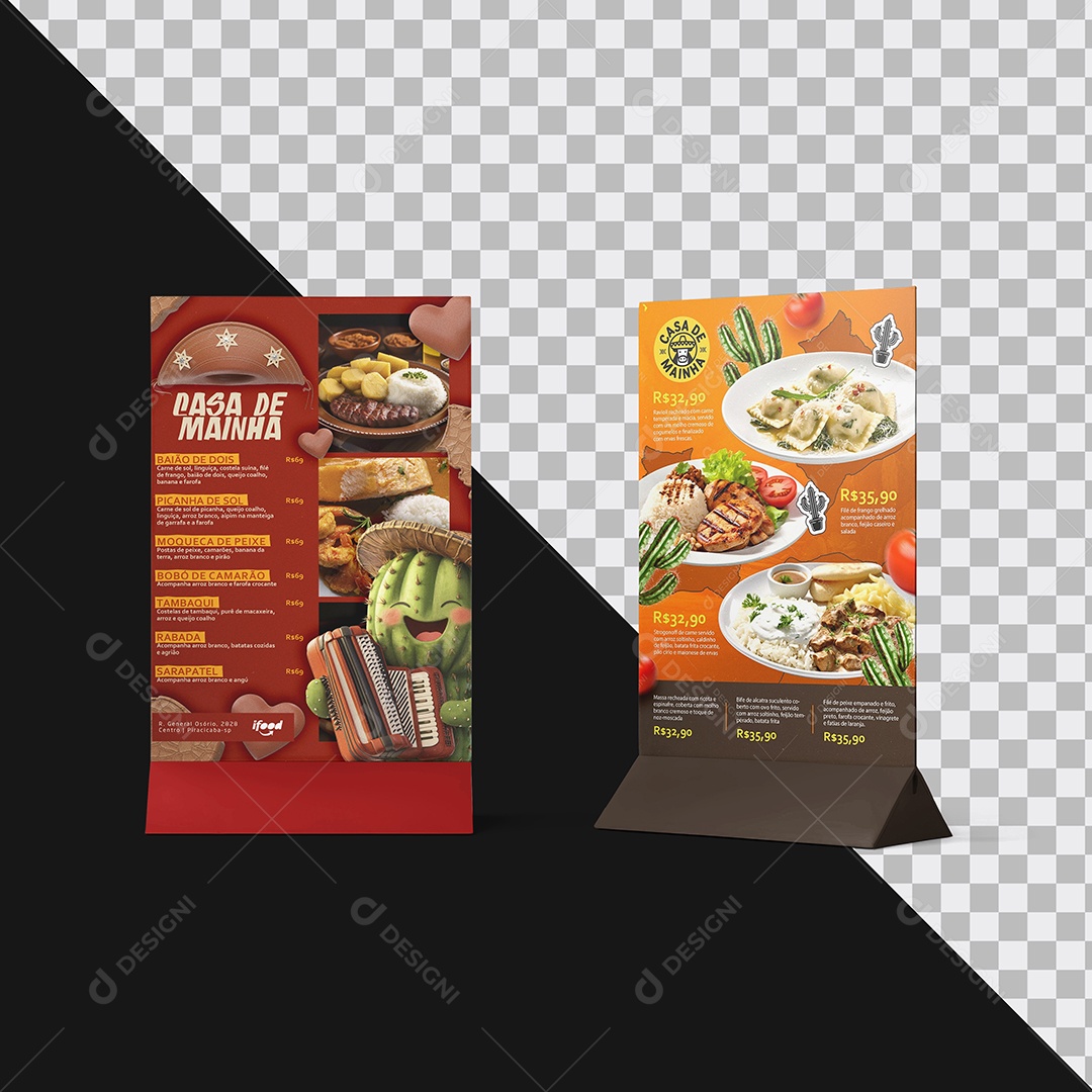 Mockup Display De Mesa A5 Restaurante PSD Editável