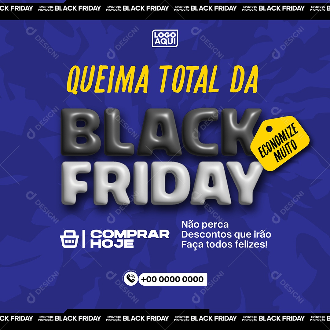 Queima Total da Black Friday Ilustração Vetor EPS Editável