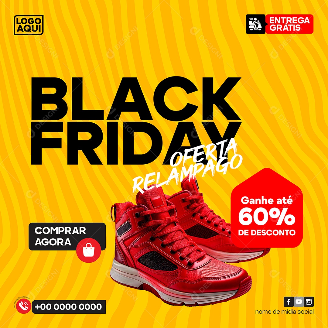 Black Friday Loja de Tênis Ilustração Vetor EPS Editável