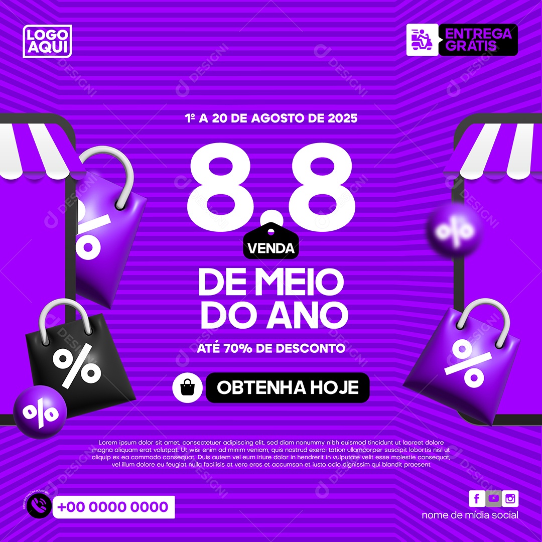 Venda de Meio do Ano Ilustração Vetor EPS Editável