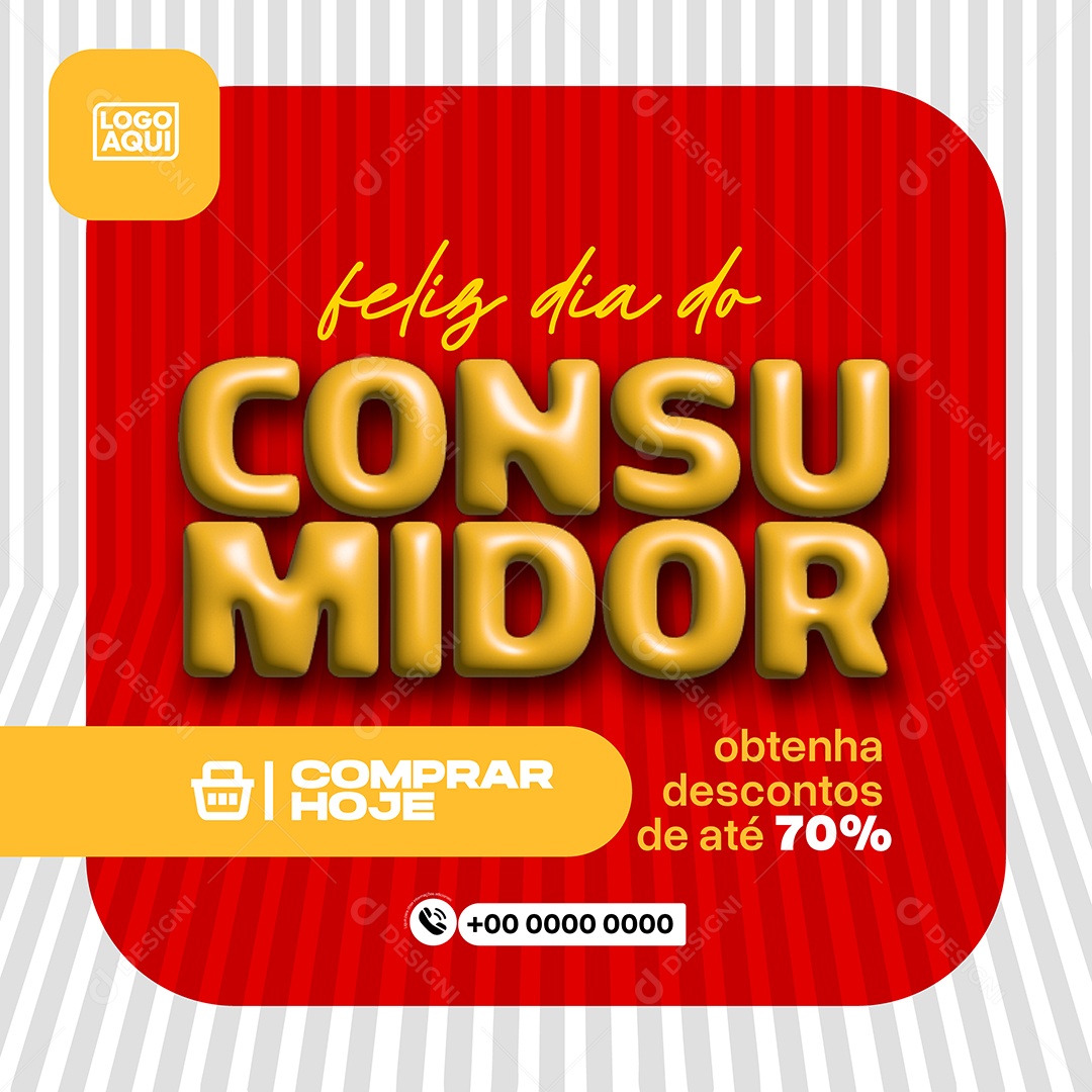 Feliz Dia do Consumidor Ilustração Vetor EPS Editável
