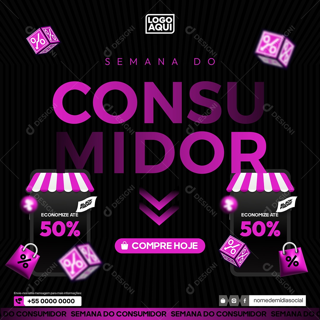 Semana do Consumidor Ilustração Vetor EPS Editável