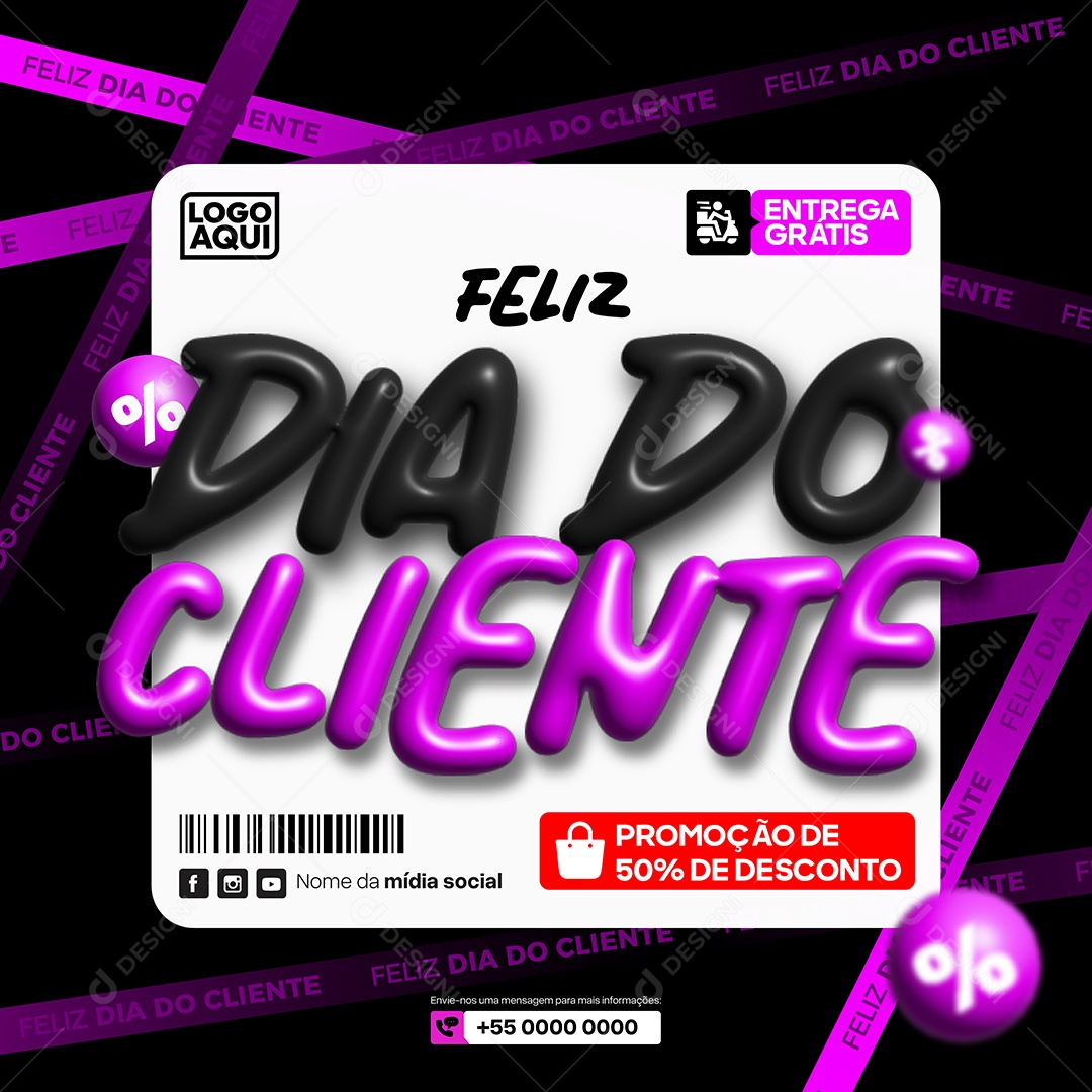 Feliz Dia do Cliente Ilustração Vetor EPS Editável