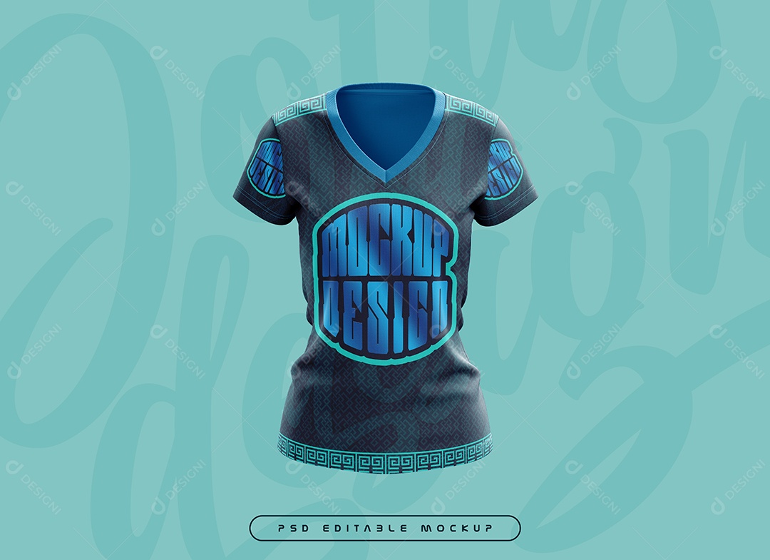 Camisa de Academia Feminina Mockup PSD Editável