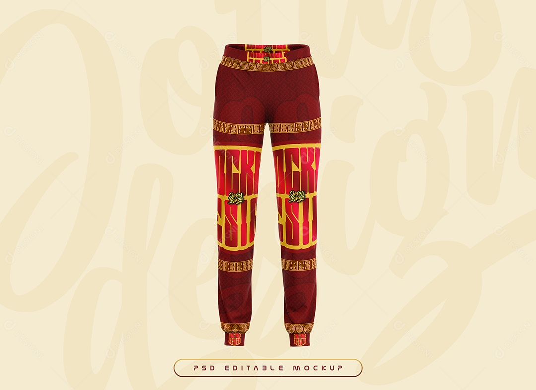 Calça de Legging Masculina Mockup PSD Editável