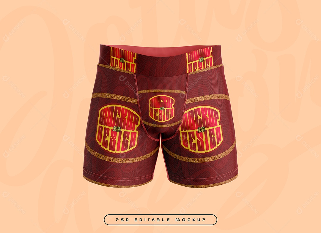 Cueca Boxe Mockup PSD Editável