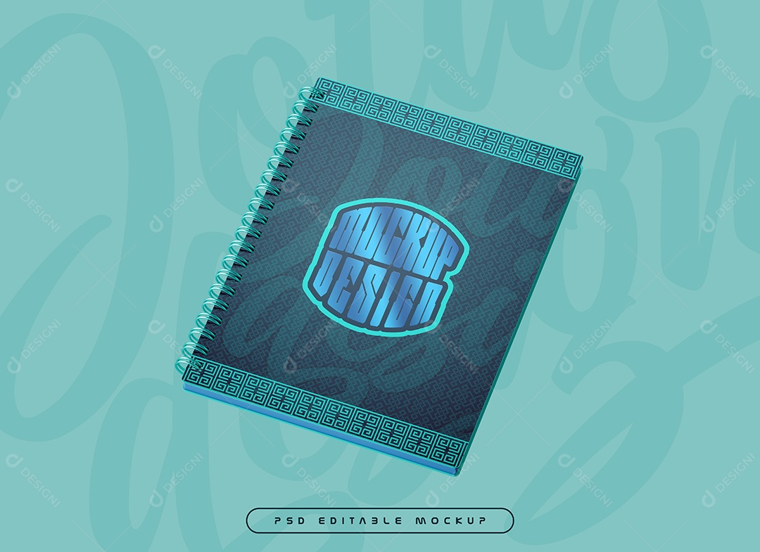 Caderno Espiral Mockup PSD Editável