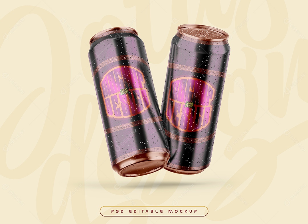 Lata de Refrigerante Mockup PSD Editável