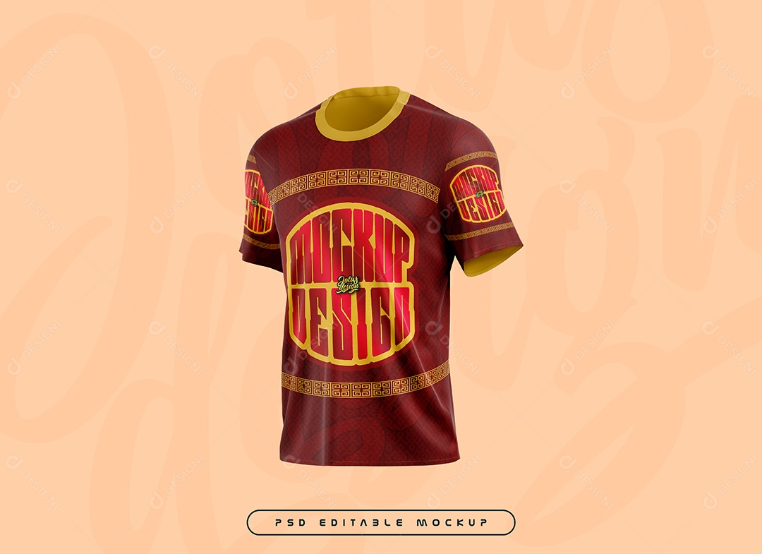 Mockup de Camisa T-Shirt Preta PSD Editável