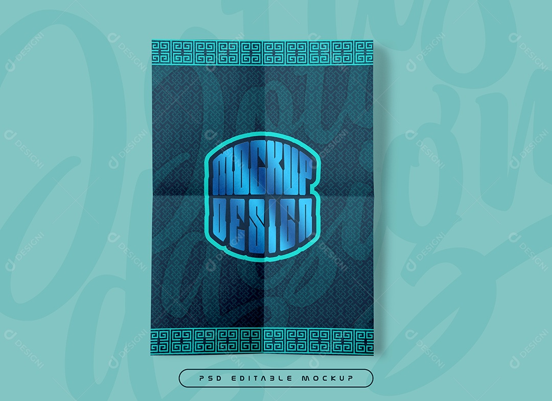 Linha de Dobrado Papel Psd Editável Mockup