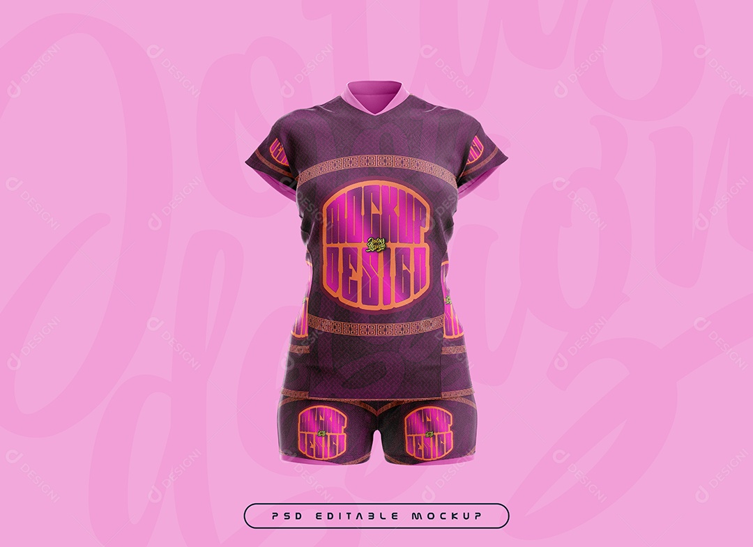 Mockup de Uniforme Feminino PSD Editável