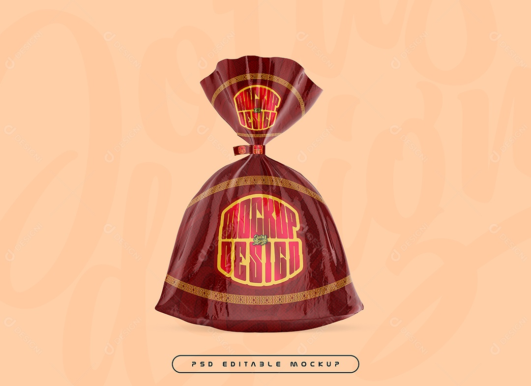 Embalagem de Pão em Polietileno Mockup PSD Editável