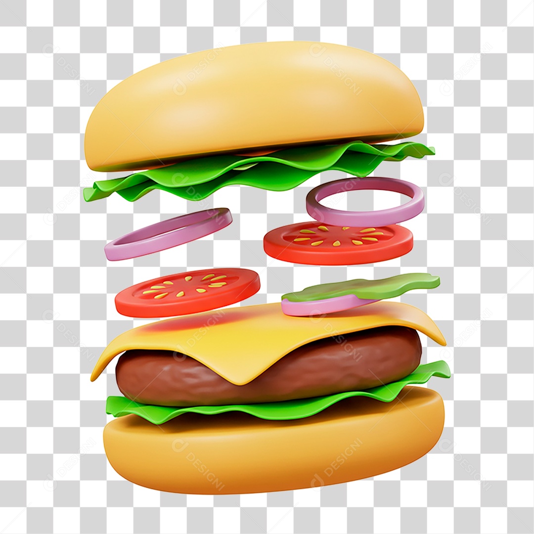 Hambúrguer Caindo PNG Transparente