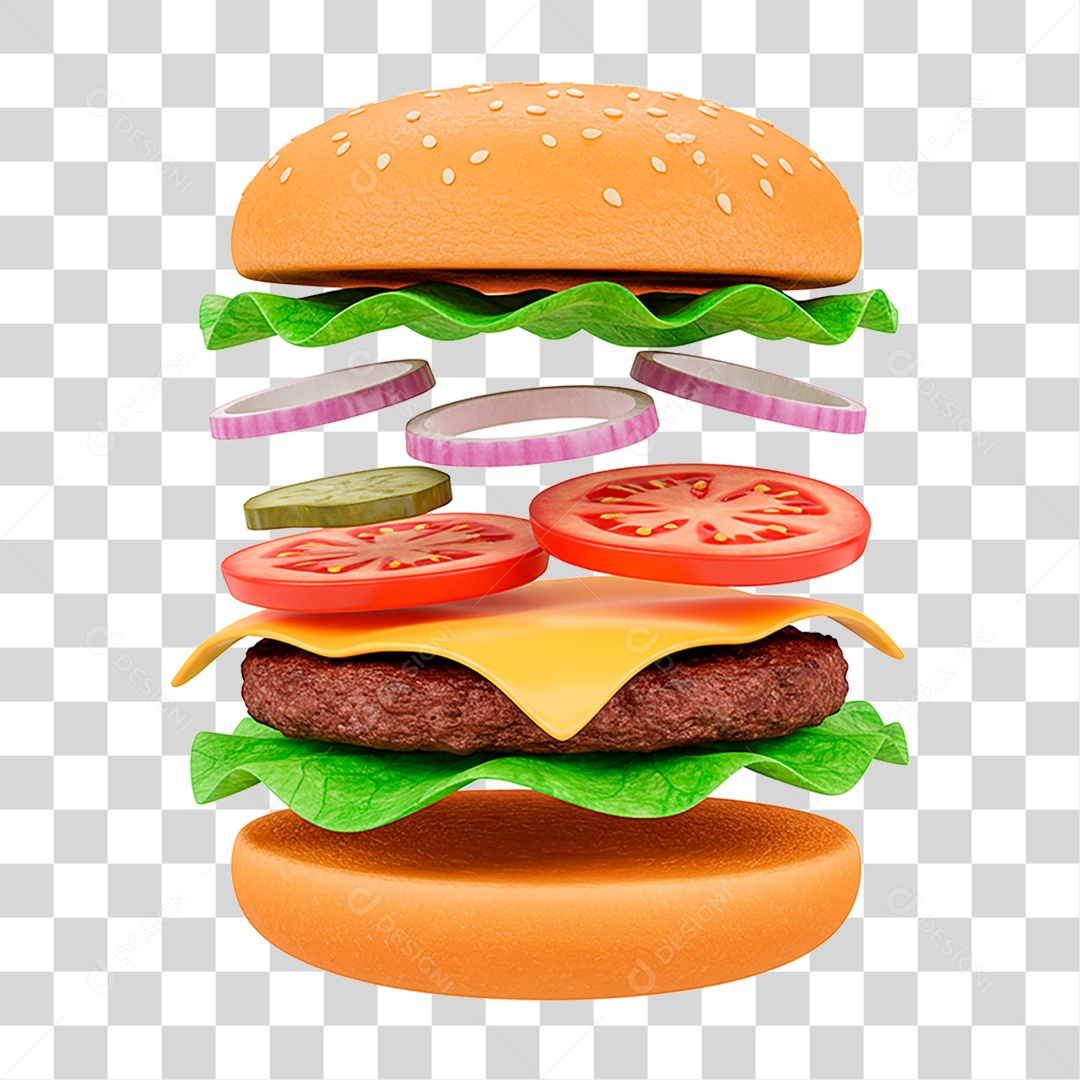 Hambúrguer Caindo PNG Transparente