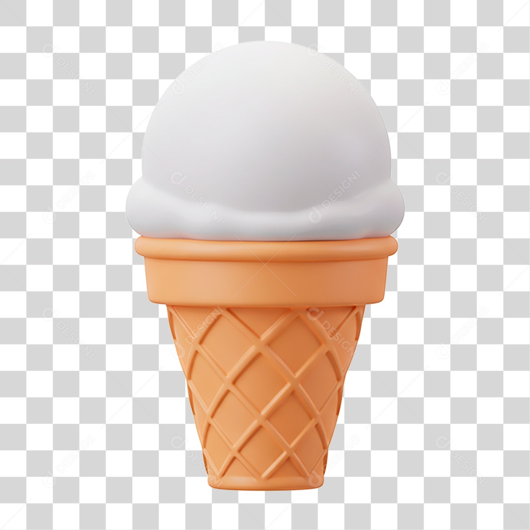 Sorvete de Casquinha PNG Transparente