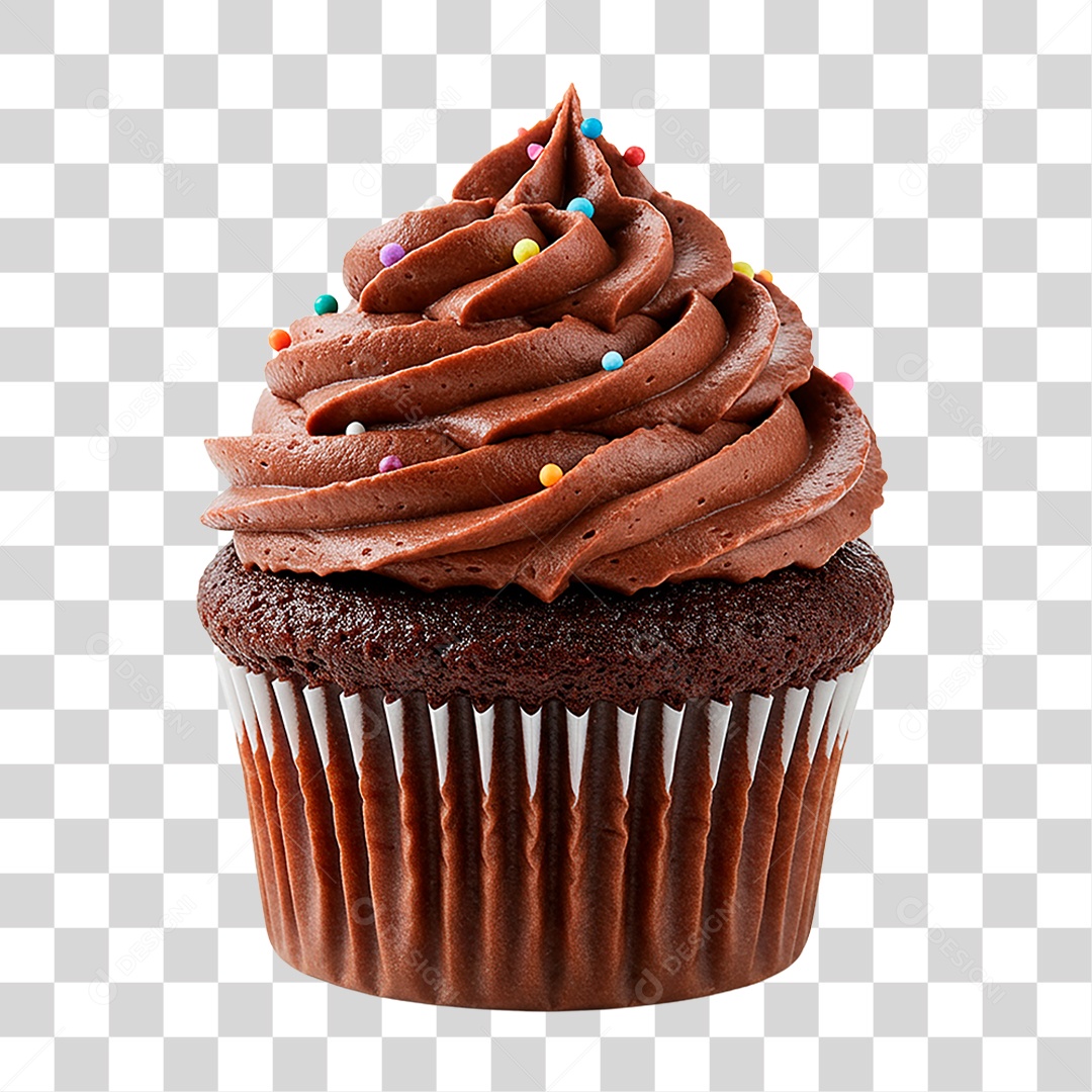Cupcake de Chocolate PNG Transparente