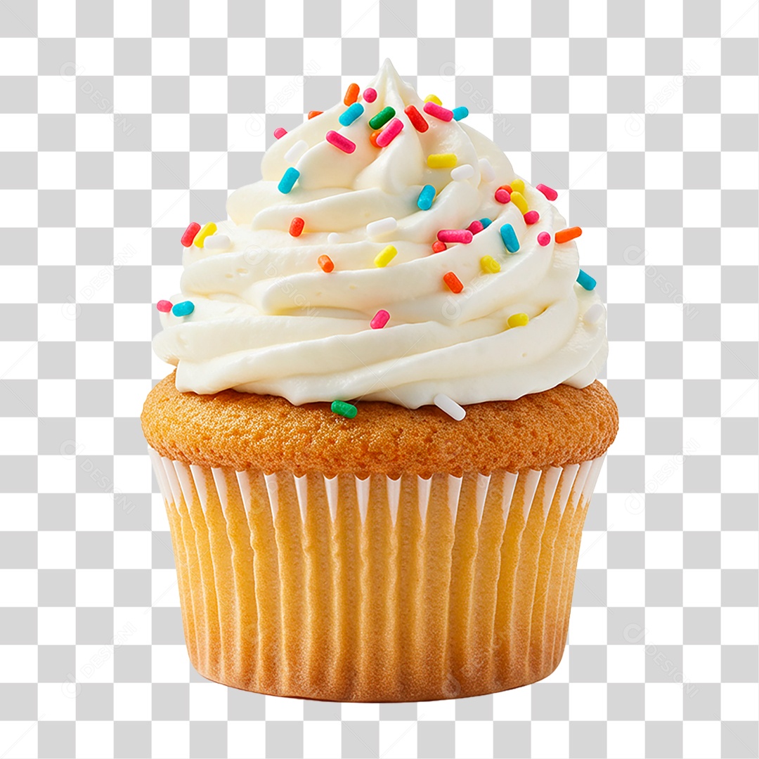 Cupcake de Baunilha PNG Transparente