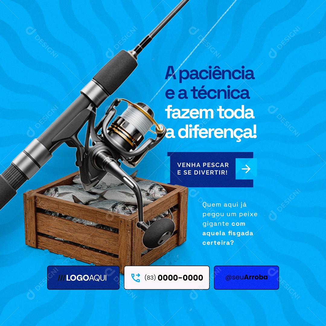 Pesquepague A Paciência e a Técnica Social Media PSD Editável