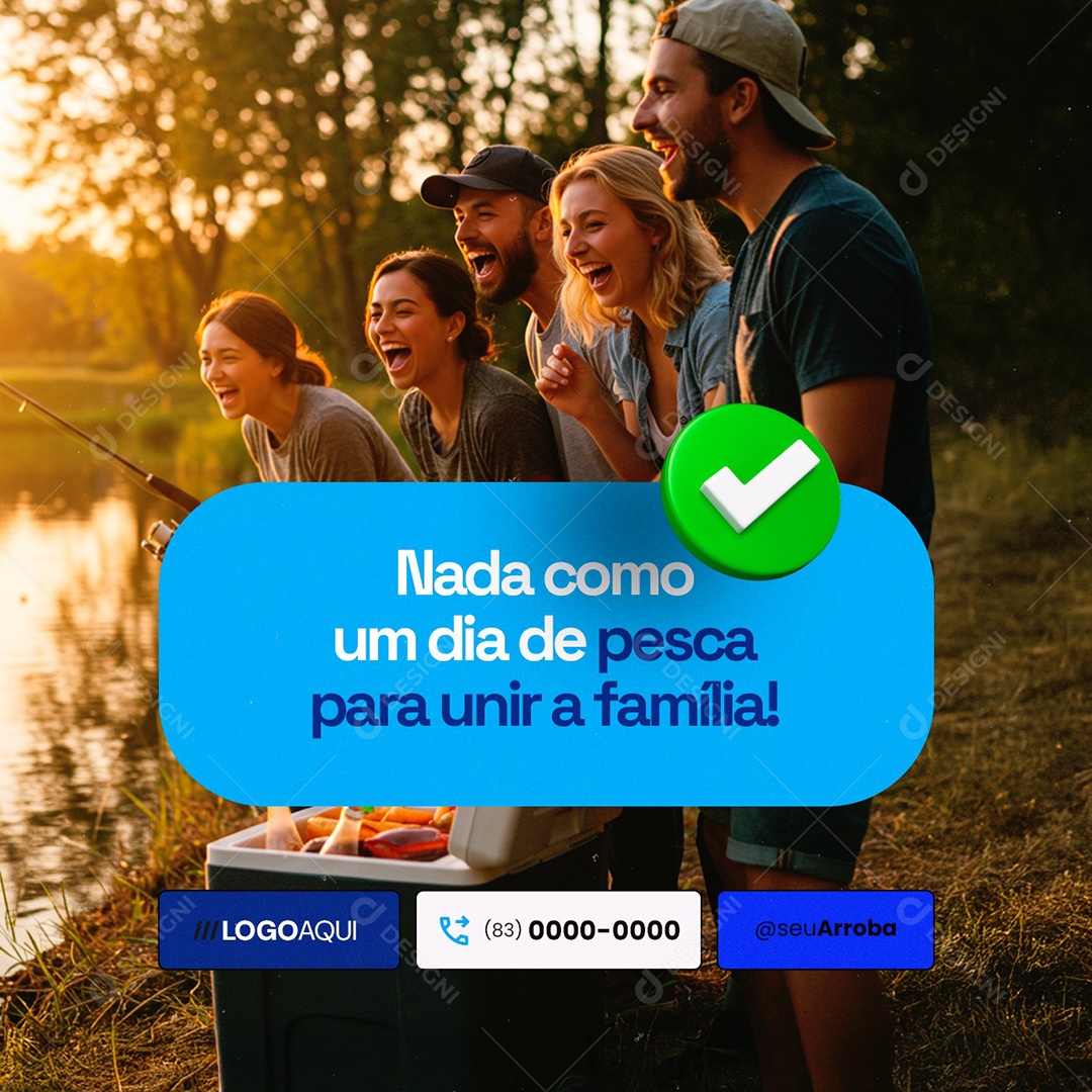 Pesquepague Nada Como um Dia de Pesca Social Media PSD Editável