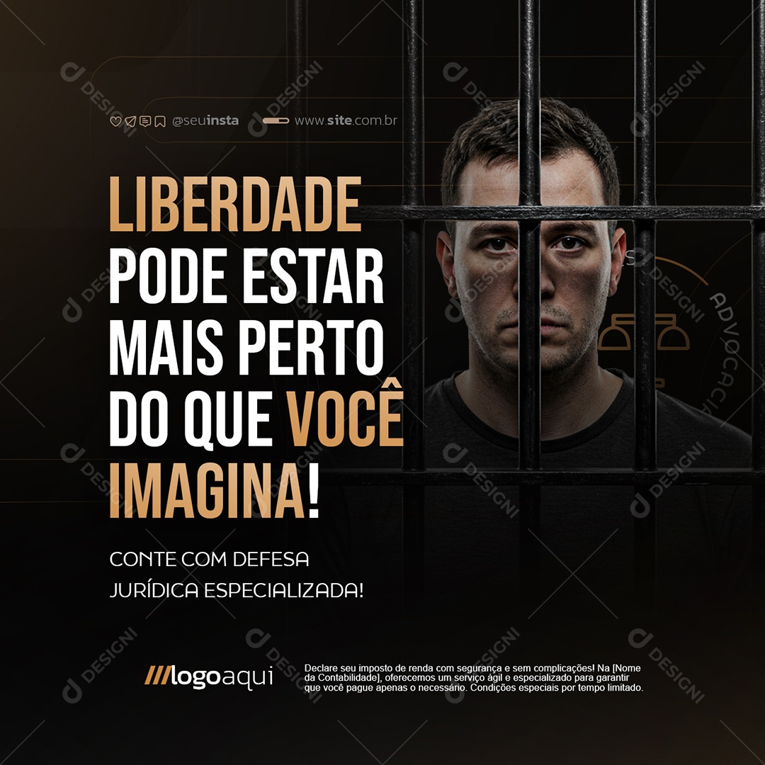 Advocacia Liberdade Pode Estar Mais Perto Social Media PSD Editável