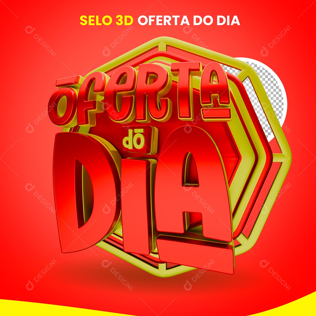 Selo 3D Ofertas do Dia Vermelho para Composição PSD