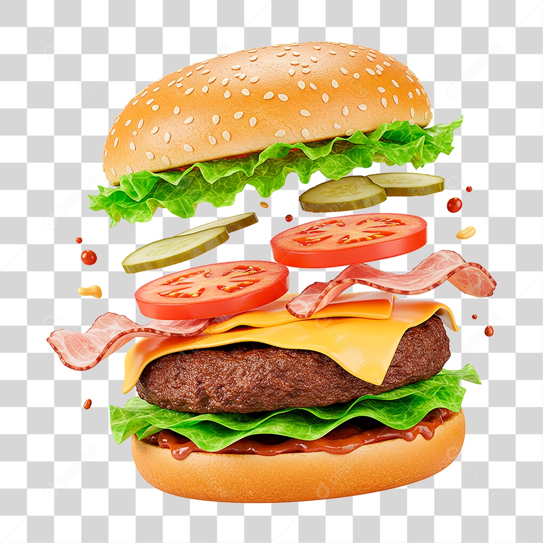 Hambúrguer PNG Transparente