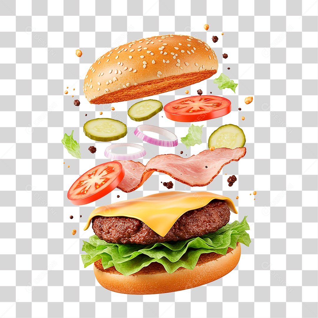 Hambúrguer PNG Transparente