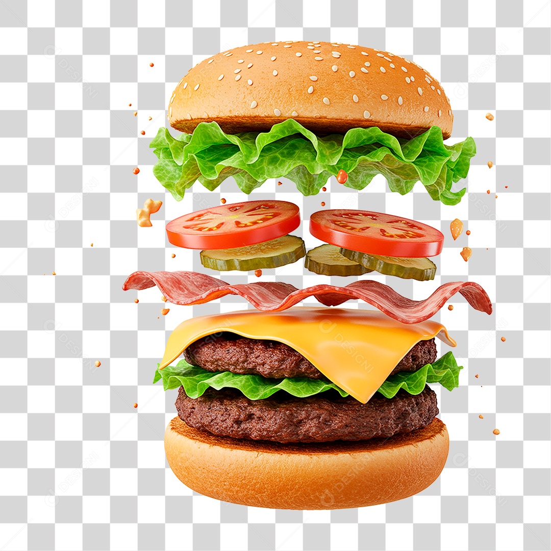 Hambúrguer PNG Transparente