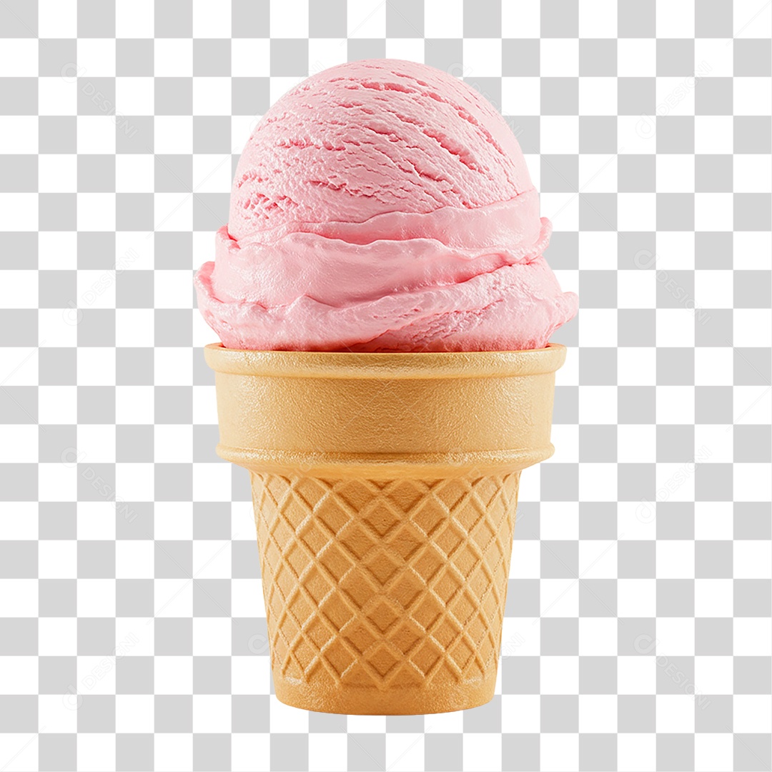Sorvete Morango Sabor Sorveteria Frízer PNG Transparente