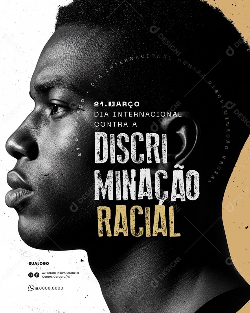 Dia Internacional Contra a Discriminação Racial Social Media PSD Editável