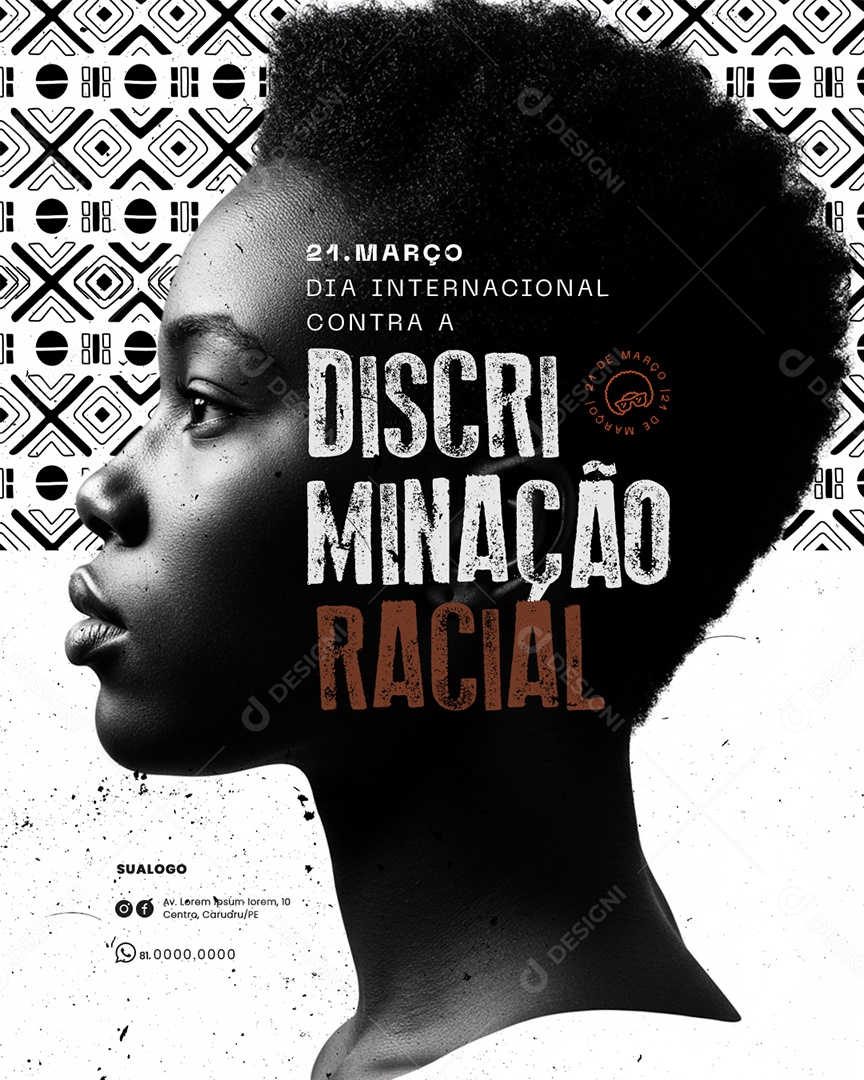 Dia Internacional Contra a Discriminação Racial Social Media PSD Editável